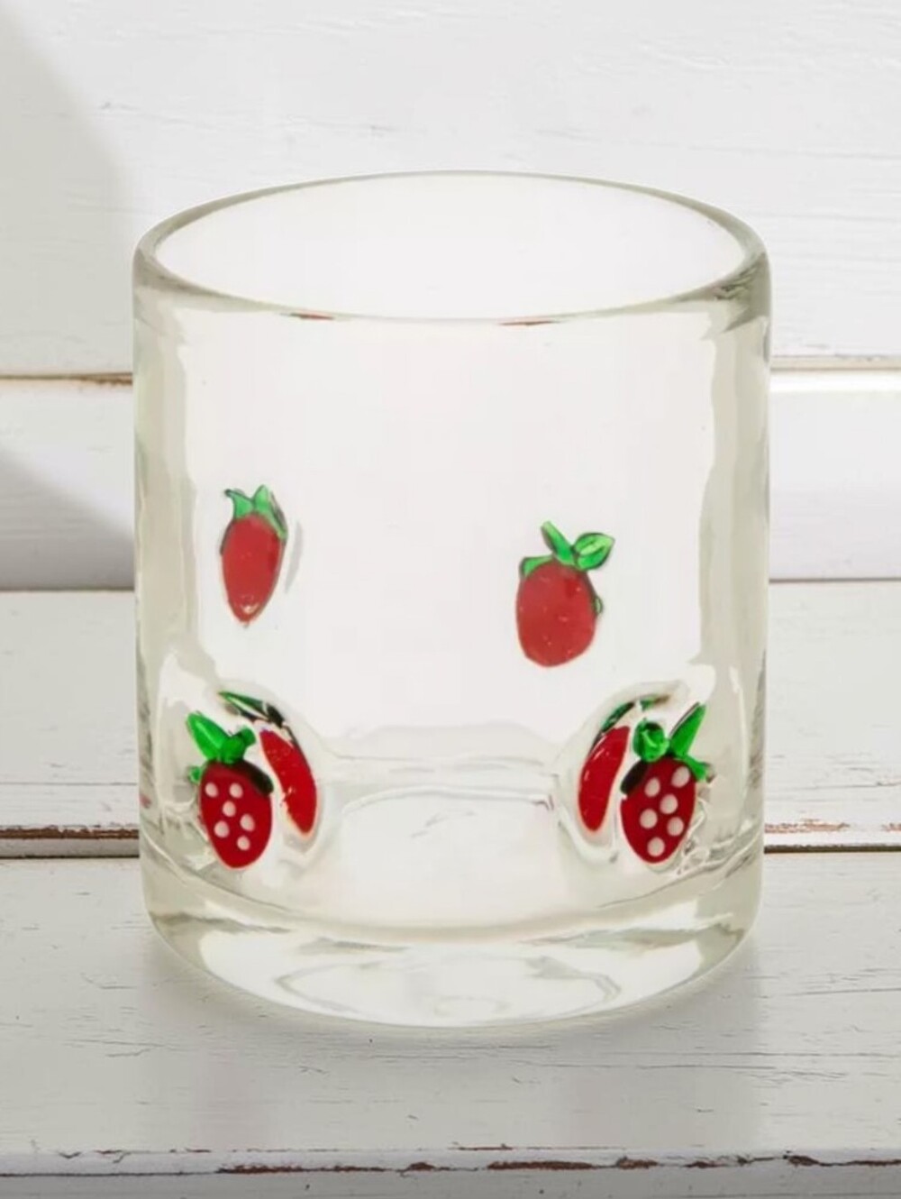 Strawberry Icon Glass 13 Oz Tumbler Embossed